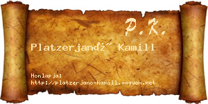 Platzerjanó Kamill névjegykártya